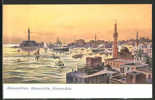 Künstler-AK Friedrich Perlberg: Alexandria, Ortsansicht