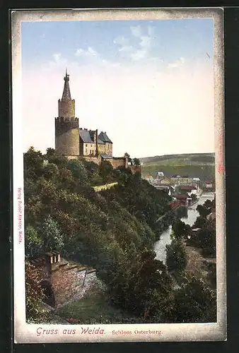 AK Weida, Blick auf Schloss Osterburg