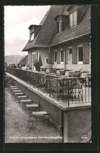 AK Unterschulenberg im Harz, Terrasse der Okertaler Brückenschänke