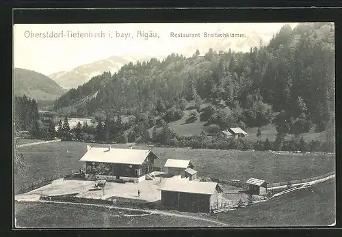 AK Oberstdorf-Tiefenbach i. bayr. Allgäu, das Restaurant Breitachklamm