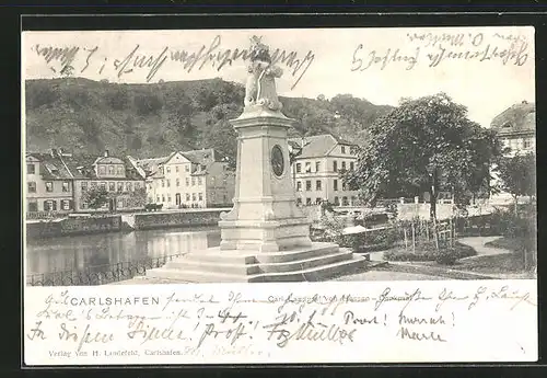 AK Carlshafen, am Carl-Landgraf von Hessen-Denkmal