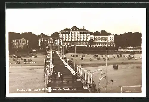 AK Heringsdorf, Blick von der Seebrücke zum Kurhaus