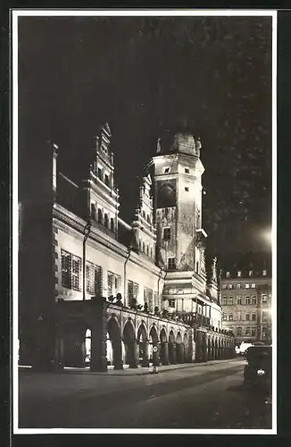 AK Leipzig, das alte Rathaus der Lichtwoche