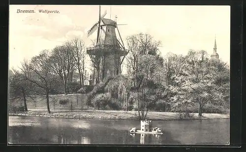 AK Bremen, Wallpartie mit Windmühle