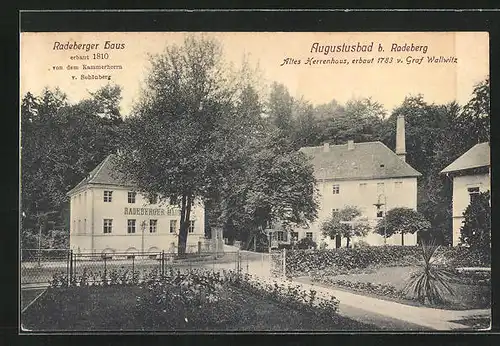 AK Augustusbad, Anlagen am Radeberger Haus, das alte Herrenhaus