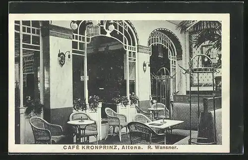 AK Hamburg-Altona, Cafe Kronprinz, in der Gaststube