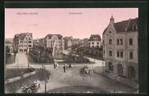 AK Mülheim / Ruhr, Blick zum Goetheplatz