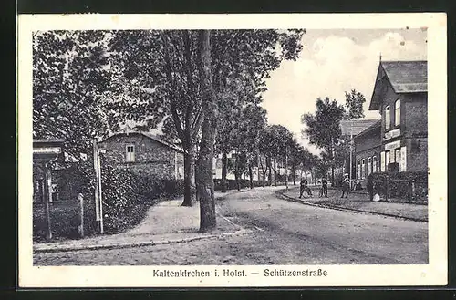 AK Kaltenkirchen i. Holst., Partie auf der Schützenstrasse