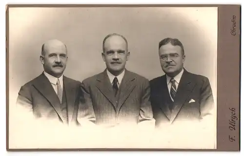 Fotografie F. Ulrych, Chrudim, Husova c. 381, Drei Pensionisten