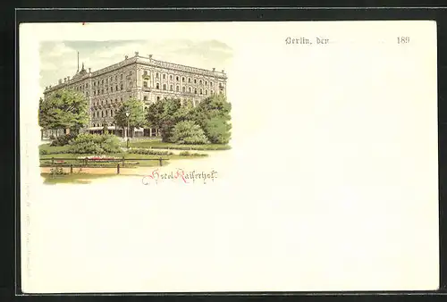 Passepartout-AK Berlin, Hotel Kaiserhof im Sommer