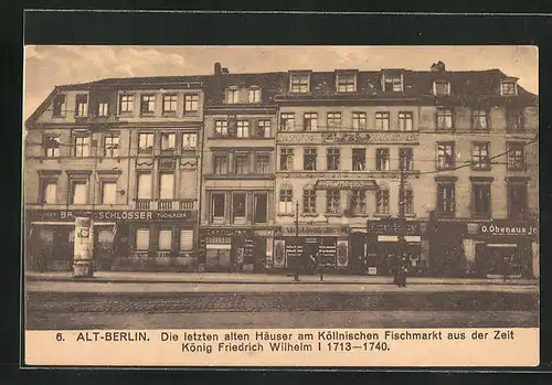 AK Berlin, Alte Häuser in der Strasse am Köllnischen Fischmarkt