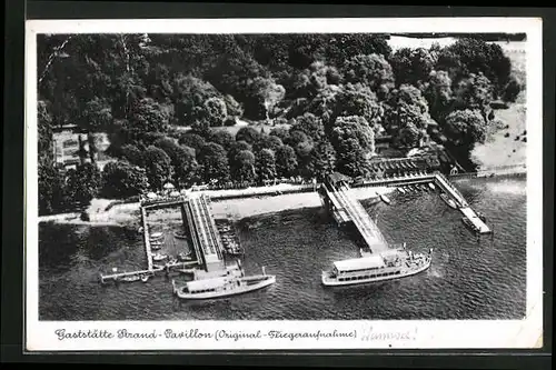 AK Berlin-Wannsee, Gasthaus Strand-Pavillon, Fliegeraufnahme