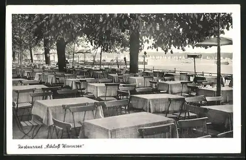 Leporello-AK Berlin-Wannsee, Restaurant Schloss Wannsee, Kronprinzessinenweg 21