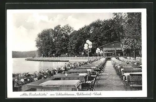 AK Berlin-Zehlendorf, Gasthaus Alte Fischerhütte am Schlachtensee