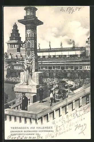 AK Berlin-Halensee, Restaurant Terrassen am Halensee, Kurfürstendamm 124a