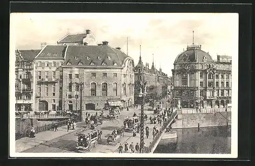 AK Berlin, Weidendammer Brücke und Komische Oper mit Restaurant