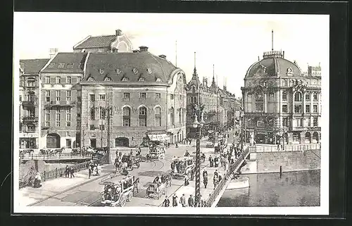 AK Berlin, Weidendammer-Brücke und Deutsches Schauspielhaus mit Restaurant