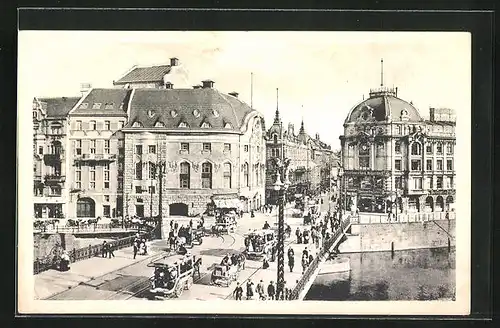 AK Berlin, Weidendammer-Brücke und Deutsches Schauspielhaus mit Restaurant