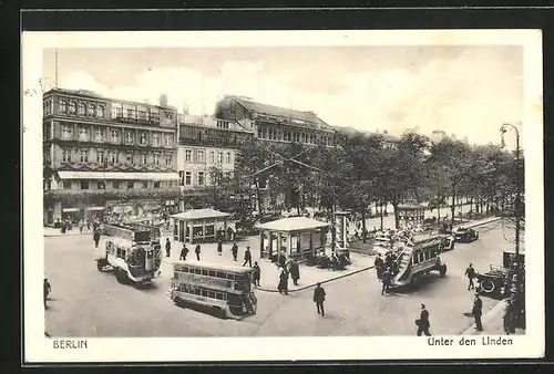 AK Berlin, Unter den Linden am Restaurant Kranzler