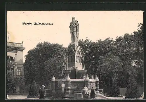 AK Berlin-Tiergarten, am Rolandbrunnen