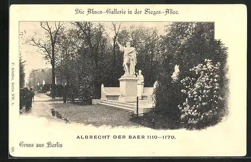 AK Berlin-Tiergarten, Denkmal Albrecht der Baer in der Ahnen-Gallerie