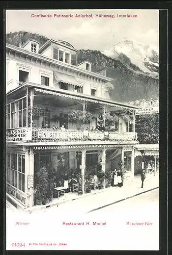 AK Interlaken, Restaurant H. Michel - Confiserie Adlerhof, Höheweg