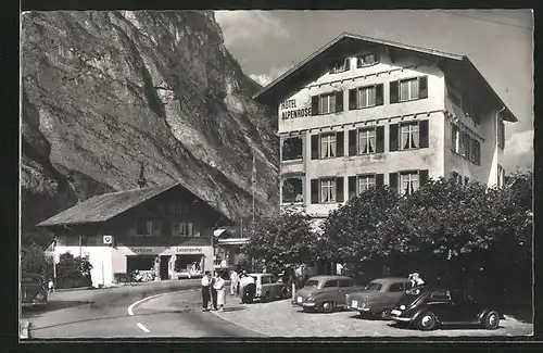 AK Innertkirchen, Hotel Alpenrose und Lebensmittelgeschäft