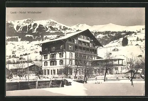 AK Lenk, Hotel Wildstrubel im Schnee