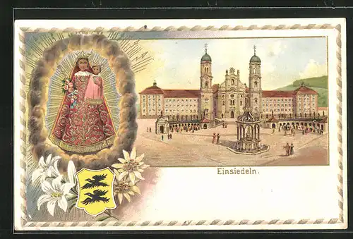Präge-Lithographie Einsiedeln, Wallfahrtskirche, Gnadenbild