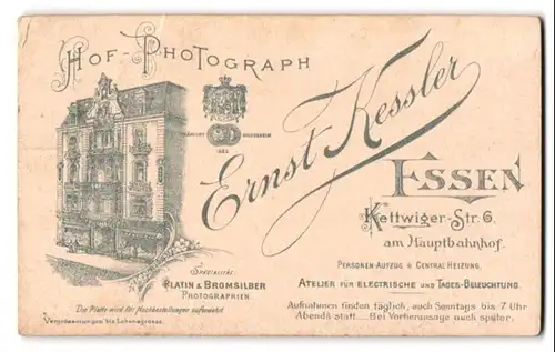 Fotografie Ernst Kessler, Essen, Kettwiger-Str. 6, Ansicht Essen, Fotografisches Atelier von Aussen