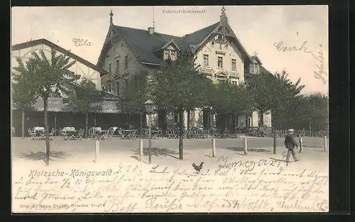 AK Dresden-Klotzsche-Königswald, Bahnhof-Restaurant