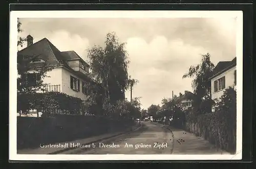 AK Dresden-Hellerau, Am grünen Zipfel, Wohnhäuser