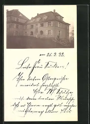 Foto-AK Dresden-Weisser Hirsch, 1932, Genossenschaftswohnungen