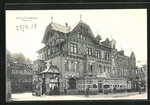 AK Dresden-Weisser Hirsch, Partie am Kurhaus und Restaurant Weisser Hirsch