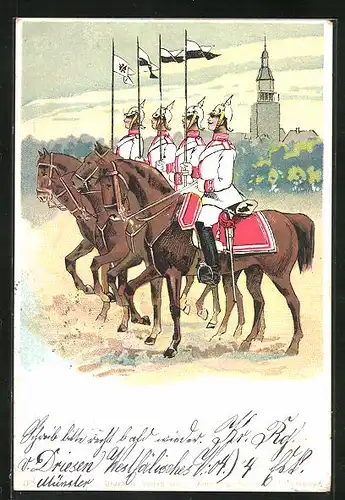 AK Soldaten der Kavallerie bei einer Parade
