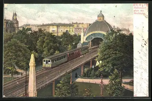 AK Berlin-Schöneberg, Nollendorfplatz mit Hochbahn