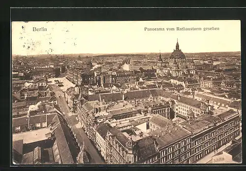 AK Berlin, Panorama vom Rathausturm gesehen