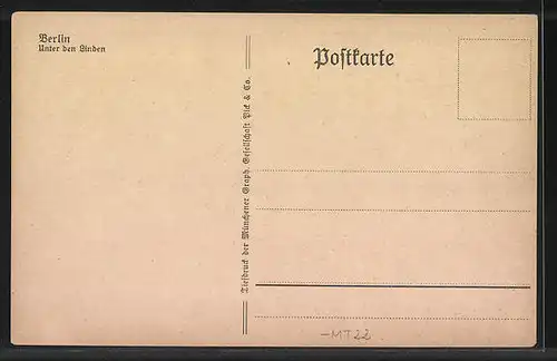 AK Berlin, Unter den Linden mit Geschäften