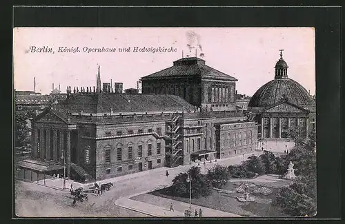 AK Berlin, Königl. Operhaus mit Hedwigskirche