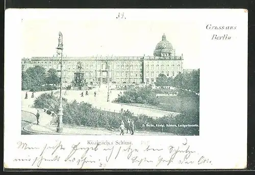 AK Berlin, Blick auf das Königl. Schloss mit Lustgarten