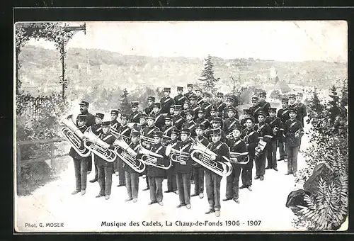 AK La Chaux-de-Fonds, Musique des Cadets 1906-1907