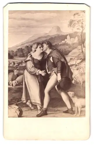 Fotografie F. & O. Brockmann, Dresden, Gemälde Jacob und Rahel, Begegnung nach Giorgione