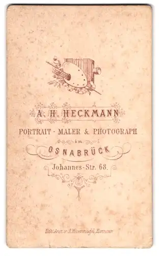 Fotografie A. H. Heckmann, Osnabrück, Johannes-Str. 68, Plattenkamera mit Farbpalette