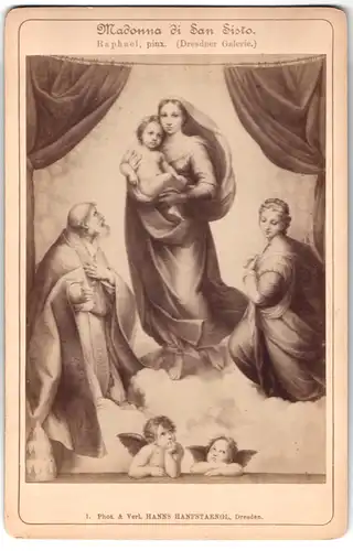 Fotografie Hanns Hanfstaengl, Dresden, Madonna di San Sisto nach Raphael