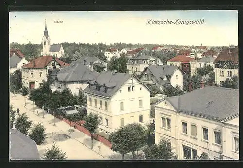 AK Dresden-Klotzsche, Villenviertel mit Kirche