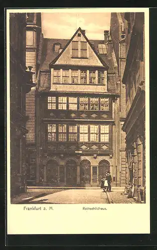 AK Alt-Frankfurt, Gasse an Rothschild`s Stammhaus, Rothschildhaus
