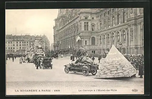 AK Paris, Mi-Carème 1909, Le Cortège à l`Hôtel-de-Ville, Fasching