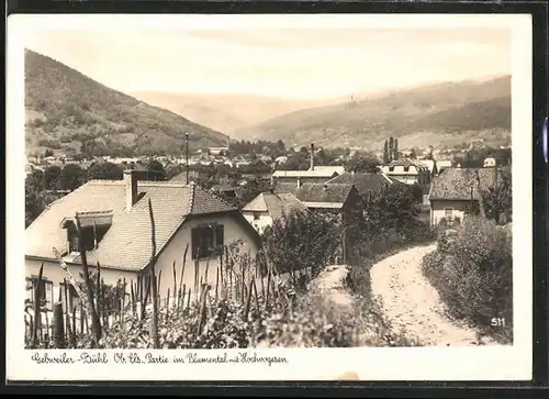 AK Gebweiler-Bühl, Partie im Blumental mit Hochvogesen