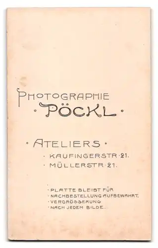 Fotografie Atelier Pöckl, München, Müllerstrasse 21, bürgerliches Paar im Portrait
