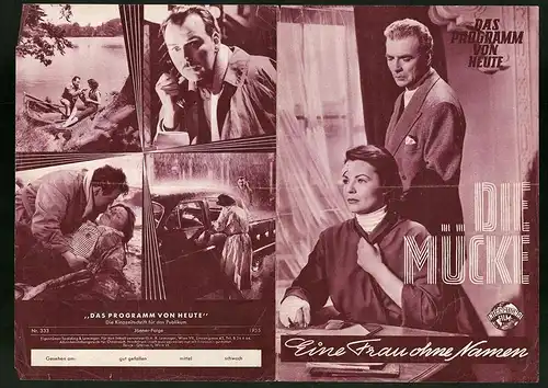 Filmprogramm Programm von Heute Nr. 333, Die Mücke, Hilde Krahl, Margot Hielscher, Regie: Walter Reisch